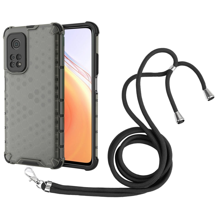 For Xiaomi Mi 10T / 10T Pro Shockproof Honeycomb PC + TPU Case with Neck Lanyard