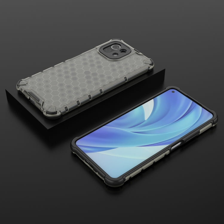 For Xiaomi Mi 11 Lite Shockproof Honeycomb PC + TPU Case with Neck Lanyard