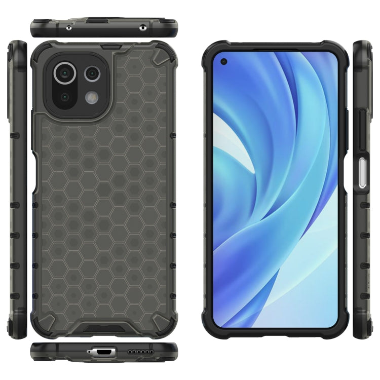 For Xiaomi Mi 11 Lite Shockproof Honeycomb PC + TPU Case with Neck Lanyard