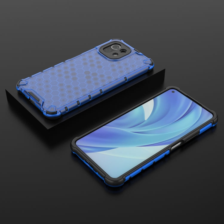 For Xiaomi Mi 11 Lite Shockproof Honeycomb PC + TPU Case with Neck Lanyard