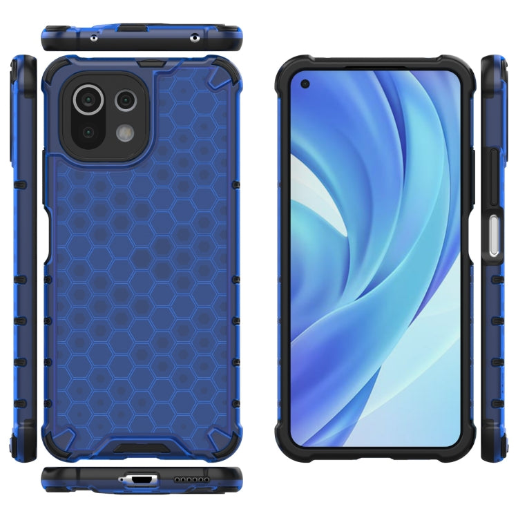 For Xiaomi Mi 11 Lite Shockproof Honeycomb PC + TPU Case with Neck Lanyard