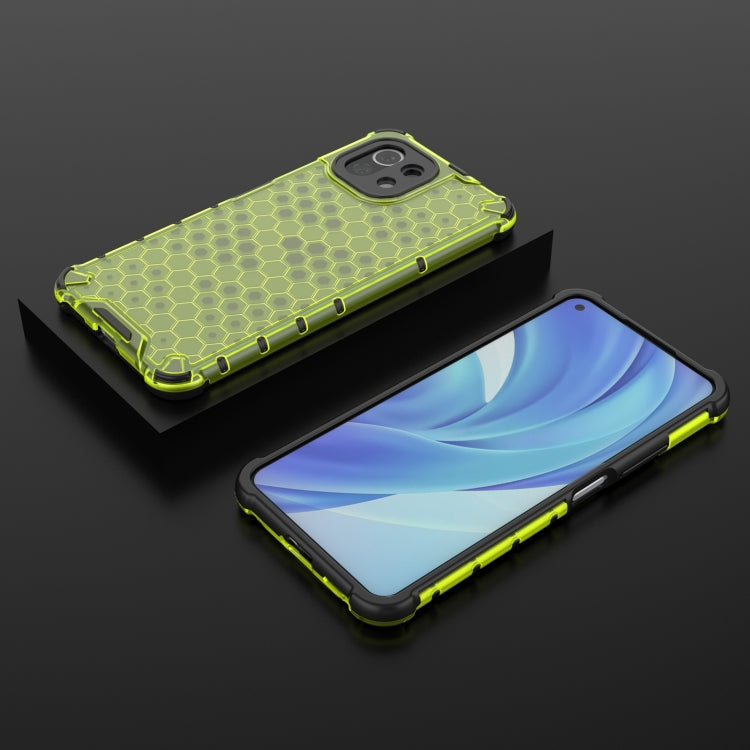 For Xiaomi Mi 11 Lite Shockproof Honeycomb PC + TPU Case with Neck Lanyard