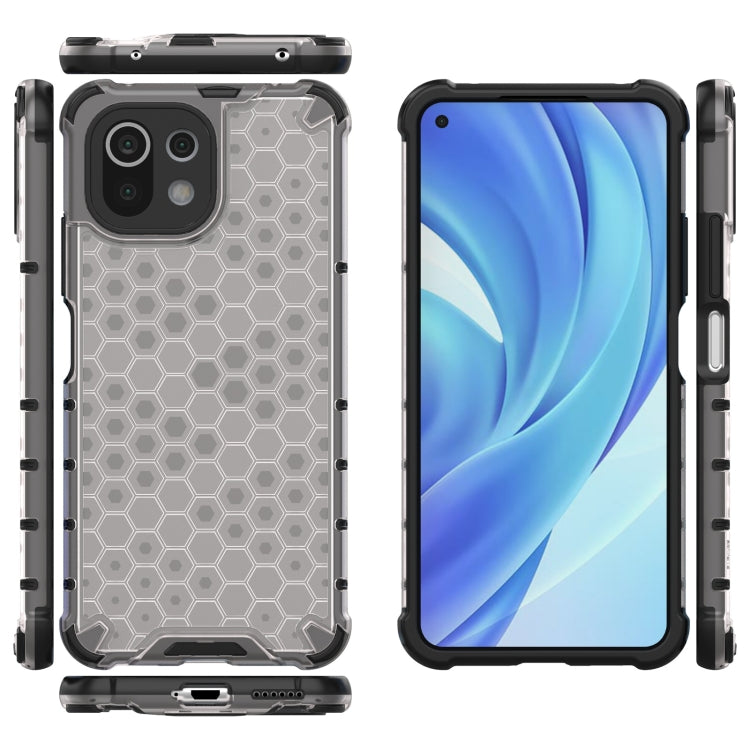 For Xiaomi Mi 11 Lite Shockproof Honeycomb PC + TPU Case with Neck Lanyard