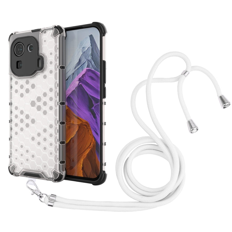 For Xiaomi Mi 11 Pro Shockproof Honeycomb PC + TPU Case with Neck Lanyard