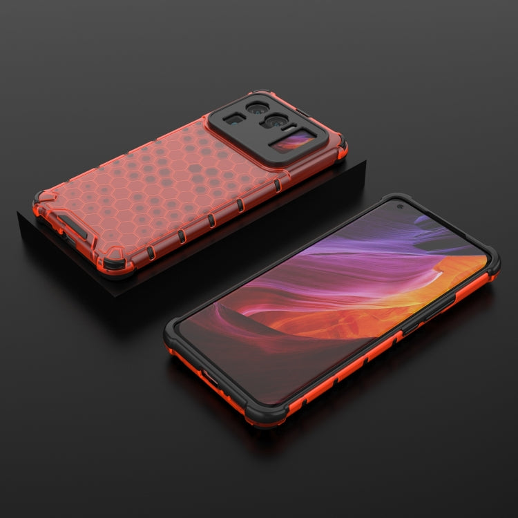 For Xiaomi Mi 11 Ultra Shockproof Honeycomb PC + TPU Case with Neck Lanyard
