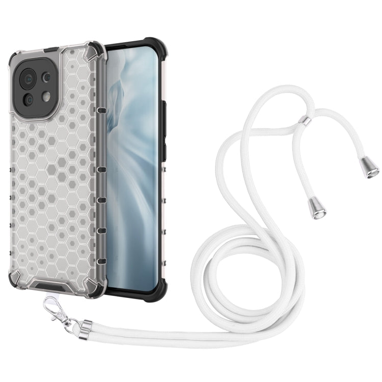 For Xiaomi Mi 11 Shockproof Honeycomb PC + TPU Case with Neck Lanyard