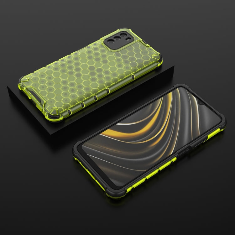 For Xiaomi Poco M3 Shockproof Honeycomb PC + TPU Case with Neck Lanyard