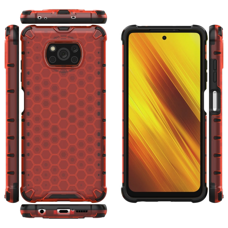For Xiaomi Poco X3 NFC Shockproof Honeycomb PC + TPU Case with Neck Lanyard