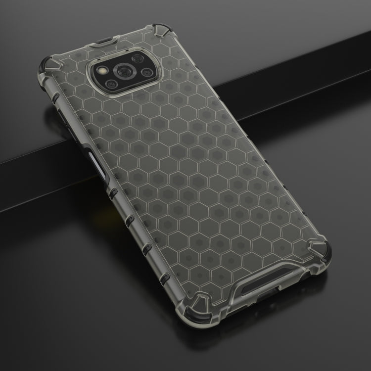 For Xiaomi Poco X3 NFC Shockproof Honeycomb PC + TPU Case with Neck Lanyard