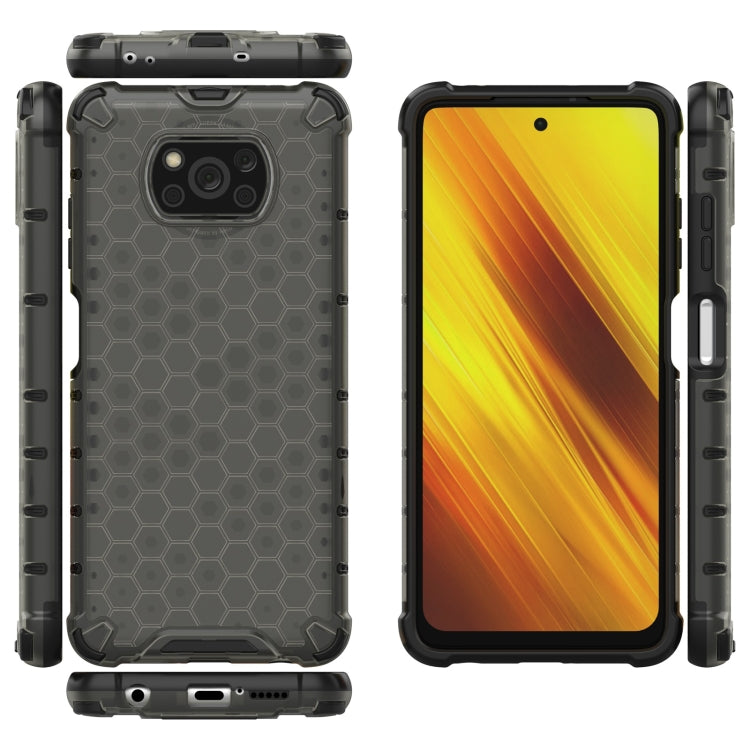 For Xiaomi Poco X3 NFC Shockproof Honeycomb PC + TPU Case with Neck Lanyard