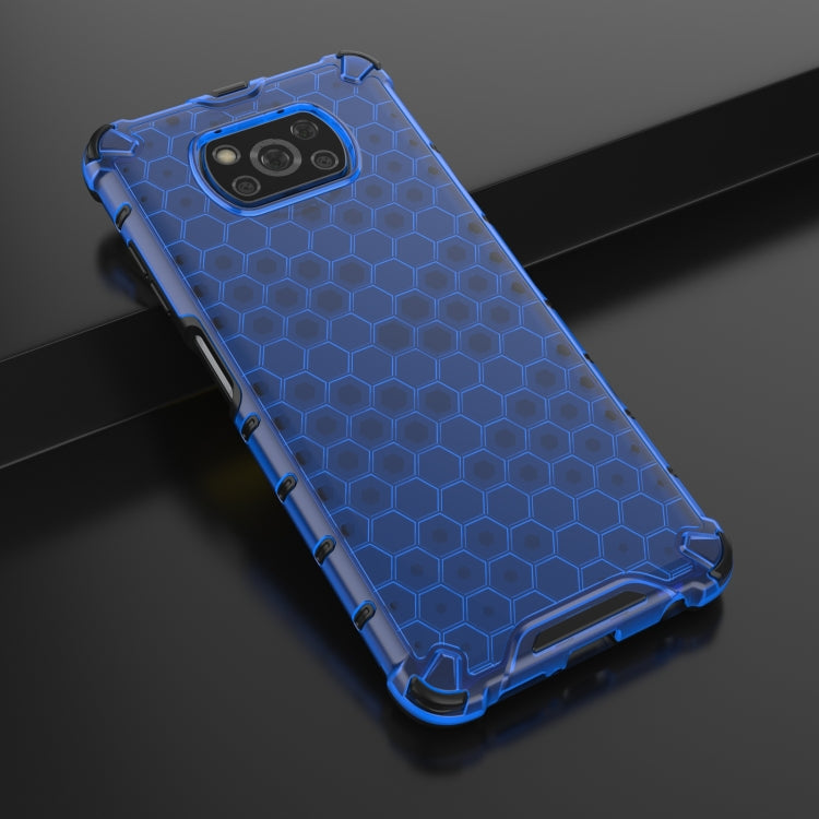 For Xiaomi Poco X3 NFC Shockproof Honeycomb PC + TPU Case with Neck Lanyard