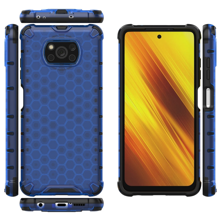 For Xiaomi Poco X3 NFC Shockproof Honeycomb PC + TPU Case with Neck Lanyard