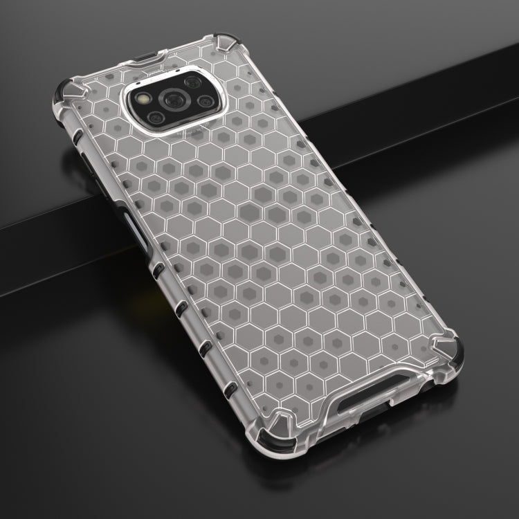 For Xiaomi Poco X3 NFC Shockproof Honeycomb PC + TPU Case with Neck Lanyard