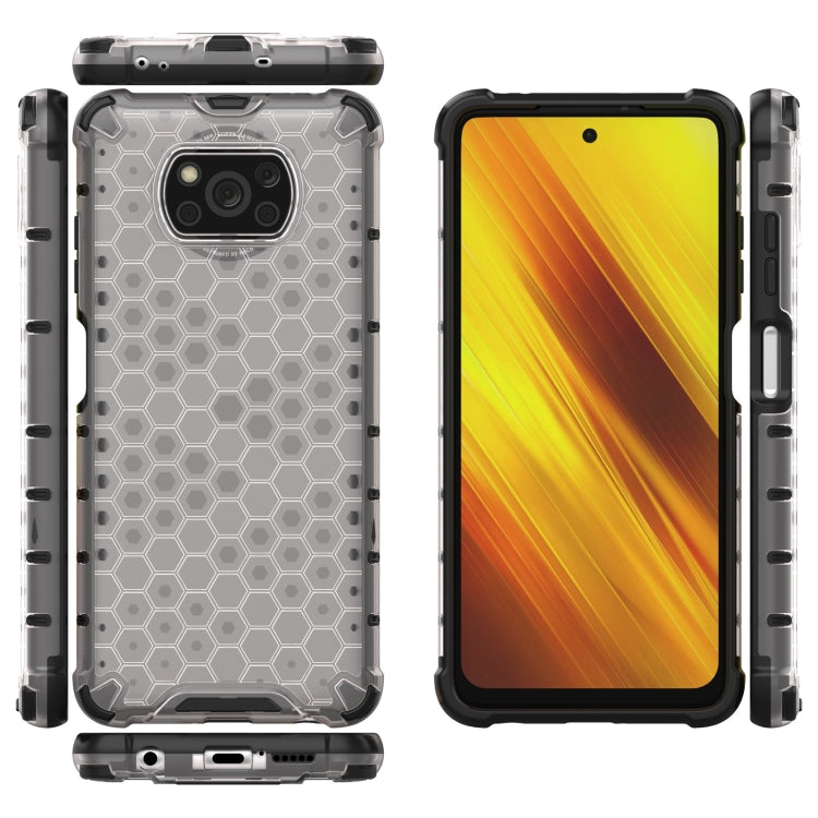 For Xiaomi Poco X3 NFC Shockproof Honeycomb PC + TPU Case with Neck Lanyard