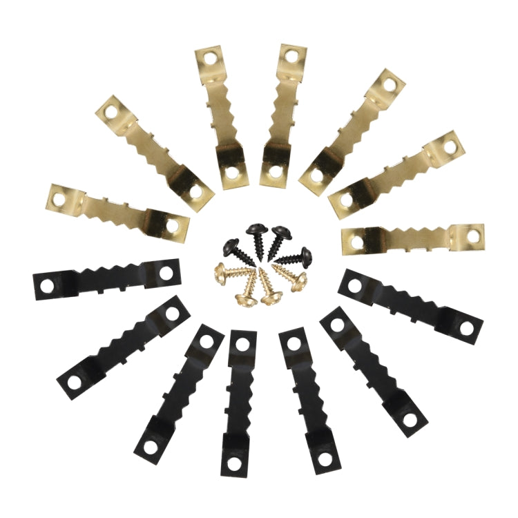 A6300 300 in 1 RV High-bow Double-sided Serrated Hanger Hooks with Self-tapping Screws(Gold + Black)