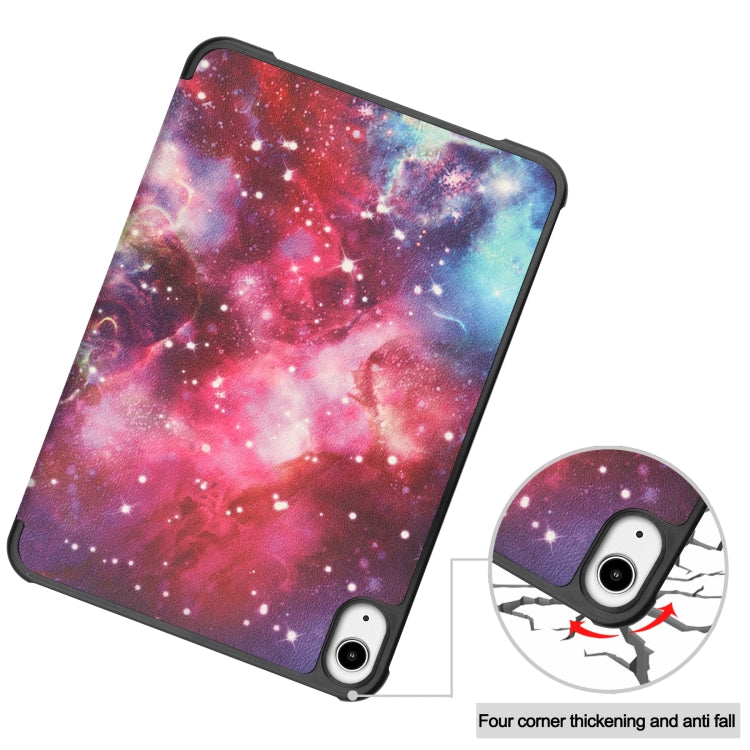 For iPad mini 6 Custer Painted PU Leather Tablet Case with Sleep / Wake-up Function & 3-Fold Holder