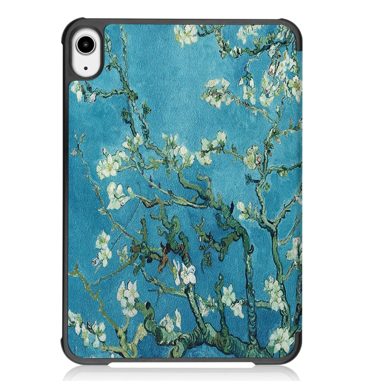 For iPad mini 6 Custer Painted PU Leather Tablet Case with Sleep / Wake-up Function & 3-Fold Holder
