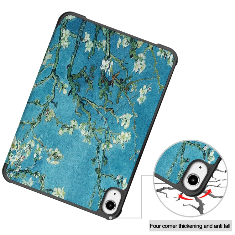 For iPad mini 6 Custer Painted PU Leather Tablet Case with Sleep / Wake-up Function & 3-Fold Holder