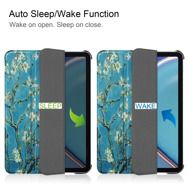 For iPad mini 6 Custer Painted PU Leather Tablet Case with Sleep / Wake-up Function & 3-Fold Holder