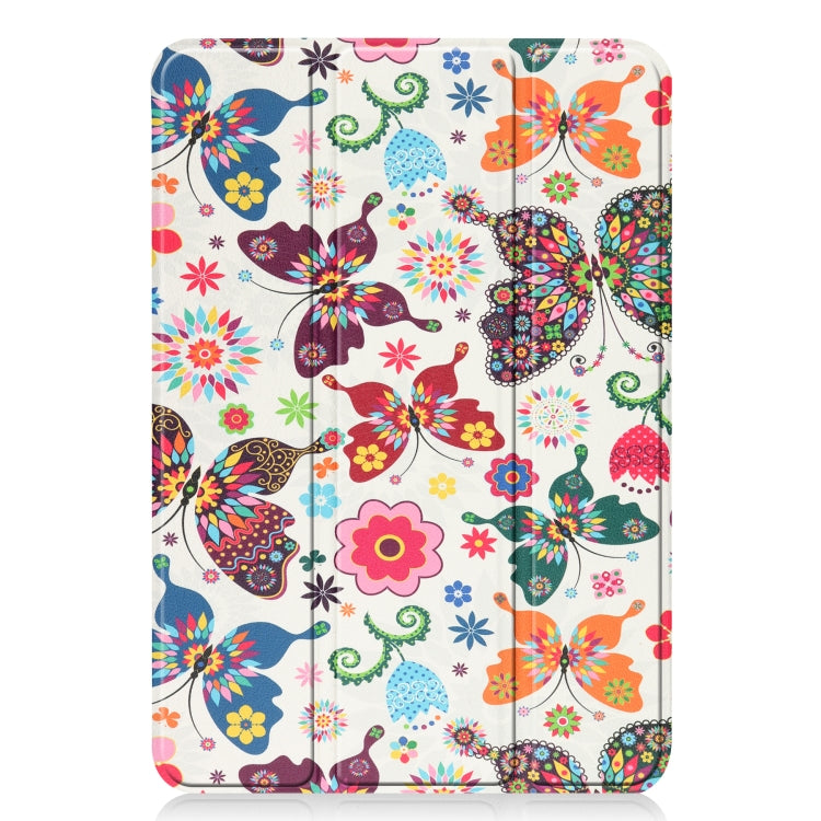 For iPad mini 6 Custer Painted PU Leather Tablet Case with Sleep / Wake-up Function & 3-Fold Holder
