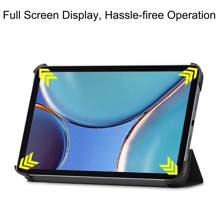 For iPad mini 6 Custer Painted PU Leather Tablet Case with Sleep / Wake-up Function & 3-Fold Holder