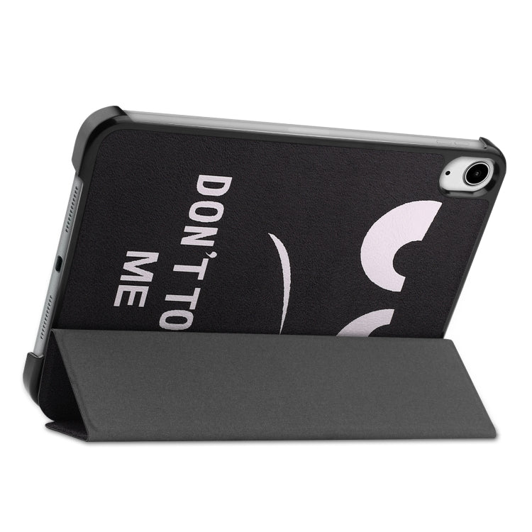 For iPad mini 6 Custer Painted PU Leather Tablet Case with Sleep / Wake-up Function & 3-Fold Holder