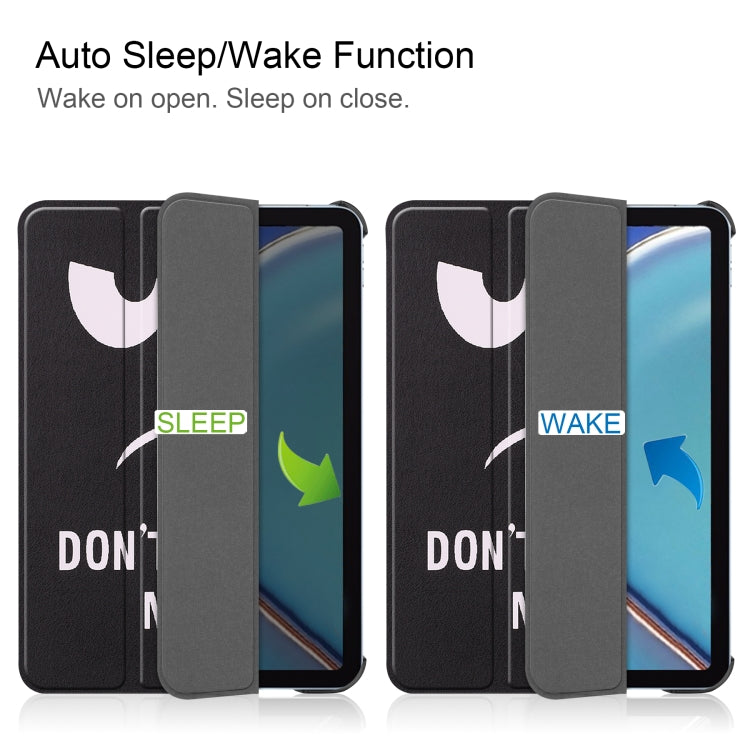 For iPad mini 6 Custer Painted PU Leather Tablet Case with Sleep / Wake-up Function & 3-Fold Holder