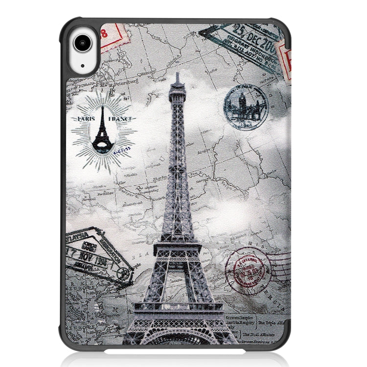 For iPad mini 6 Custer Painted PU Leather Tablet Case with Sleep / Wake-up Function & 3-Fold Holder