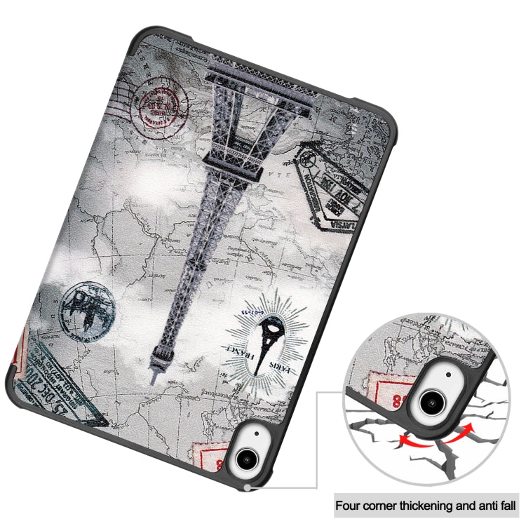 For iPad mini 6 Custer Painted PU Leather Tablet Case with Sleep / Wake-up Function & 3-Fold Holder