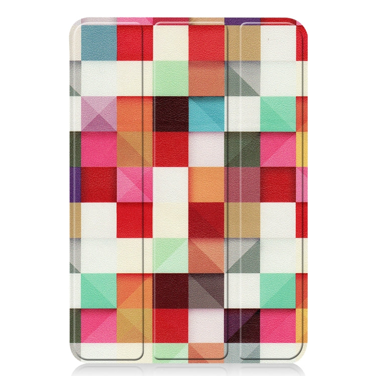 For iPad mini 6 Custer Painted PU Leather Tablet Case with Sleep / Wake-up Function & 3-Fold Holder