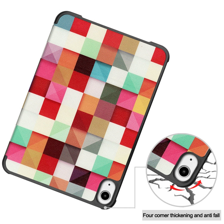 For iPad mini 6 Custer Painted PU Leather Tablet Case with Sleep / Wake-up Function & 3-Fold Holder