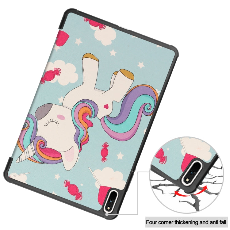Custer Painted PU Leather Case with Sleep / Wake-up Function & 3-Fold Holder For Huawei MatePad 11 2021