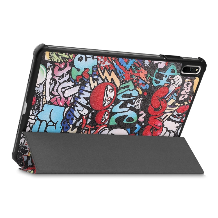 Custer Painted PU Leather Case with Sleep / Wake-up Function & 3-Fold Holder For Huawei MatePad 11 2021