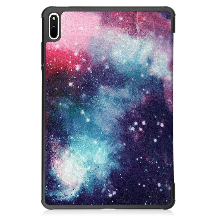 Custer Painted PU Leather Case with Sleep / Wake-up Function & 3-Fold Holder For Huawei MatePad 11 2021