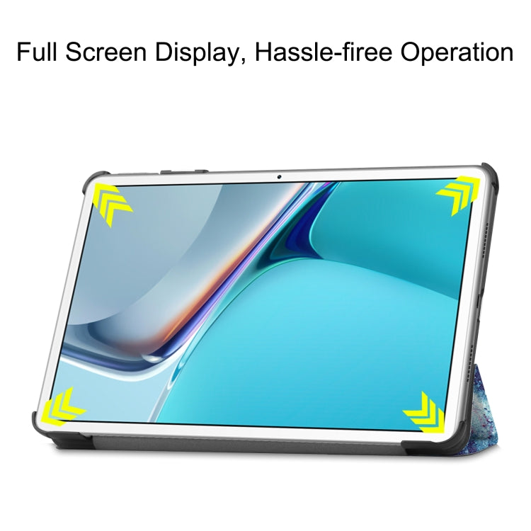 Custer Painted PU Leather Case with Sleep / Wake-up Function & 3-Fold Holder For Huawei MatePad 11 2021