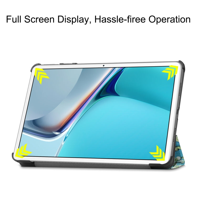 Custer Painted PU Leather Case with Sleep / Wake-up Function & 3-Fold Holder For Huawei MatePad 11 2021
