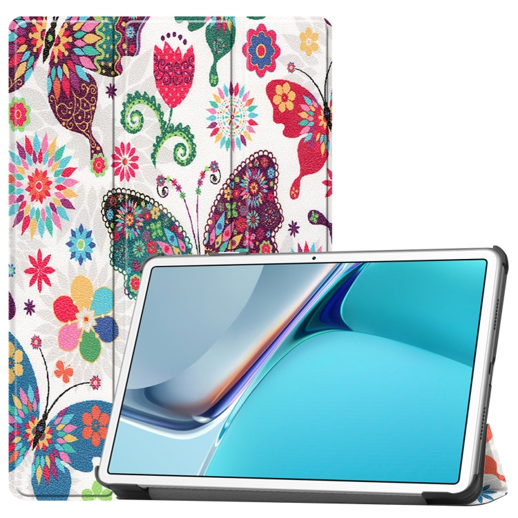 Custer Painted PU Leather Case with Sleep / Wake-up Function & 3-Fold Holder For Huawei MatePad 11 2021