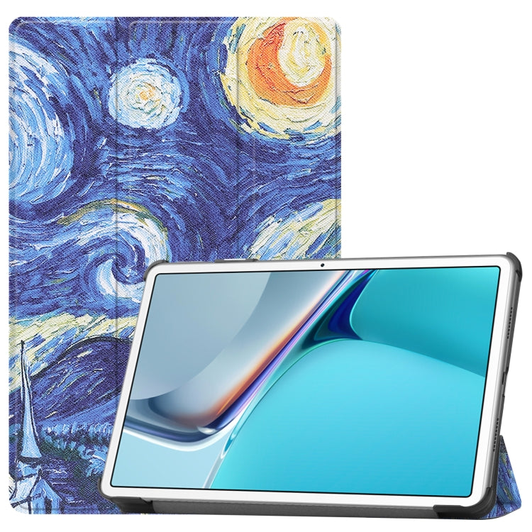 Custer Painted PU Leather Case with Sleep / Wake-up Function & 3-Fold Holder For Huawei MatePad 11 2021