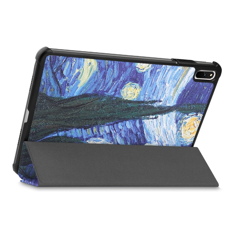 Custer Painted PU Leather Case with Sleep / Wake-up Function & 3-Fold Holder For Huawei MatePad 11 2021
