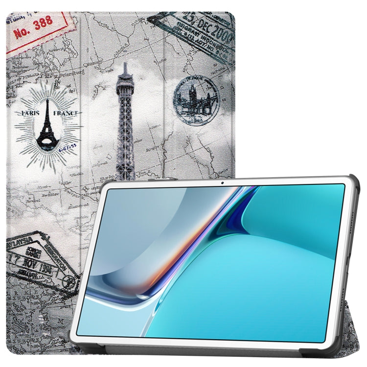 Custer Painted PU Leather Case with Sleep / Wake-up Function & 3-Fold Holder For Huawei MatePad 11 2021