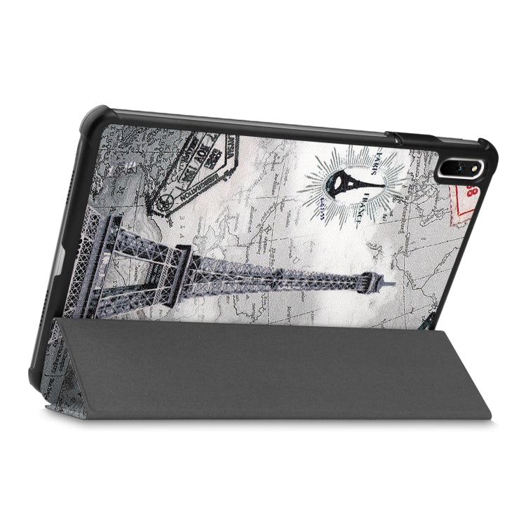 Custer Painted PU Leather Case with Sleep / Wake-up Function & 3-Fold Holder For Huawei MatePad 11 2021
