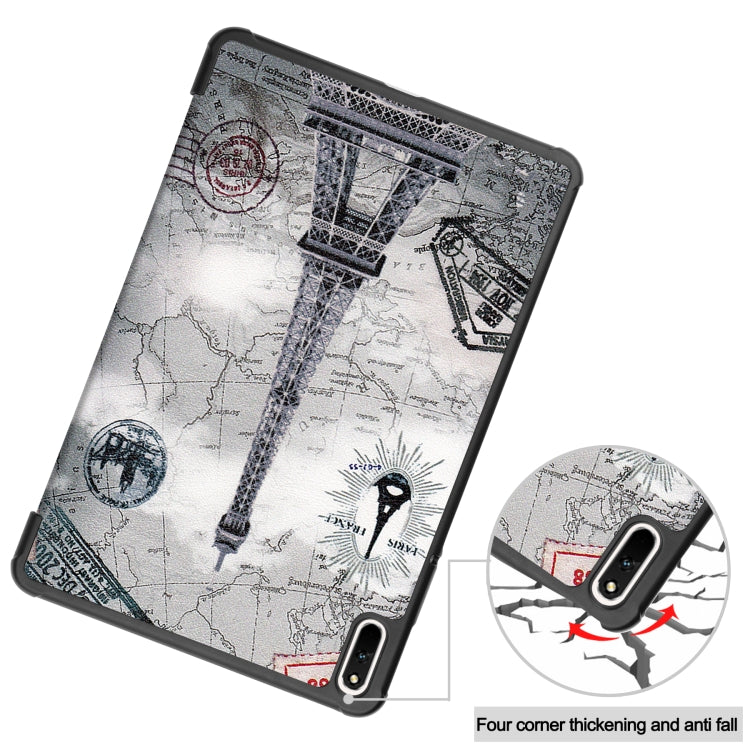 Custer Painted PU Leather Case with Sleep / Wake-up Function & 3-Fold Holder For Huawei MatePad 11 2021