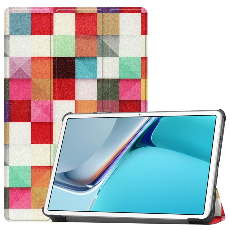 Custer Painted PU Leather Case with Sleep / Wake-up Function & 3-Fold Holder For Huawei MatePad 11 2021
