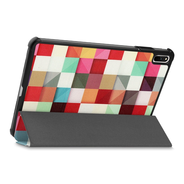 Custer Painted PU Leather Case with Sleep / Wake-up Function & 3-Fold Holder For Huawei MatePad 11 2021