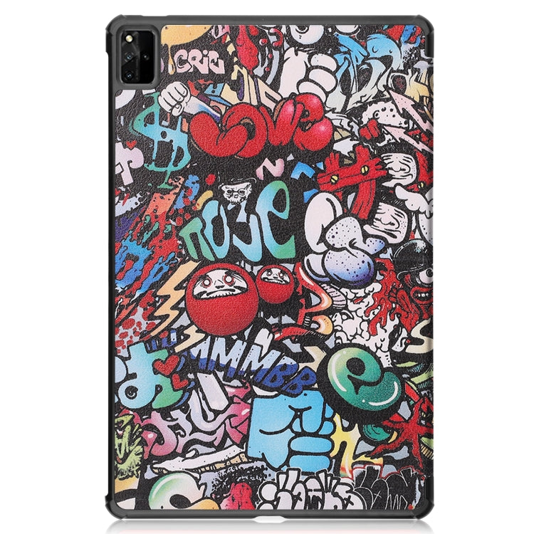 For Huawei MatePad Pro 12.6 2021 Custer Painted PU Leather Case with Sleep / Wake-up Function & 3-Fold Holder