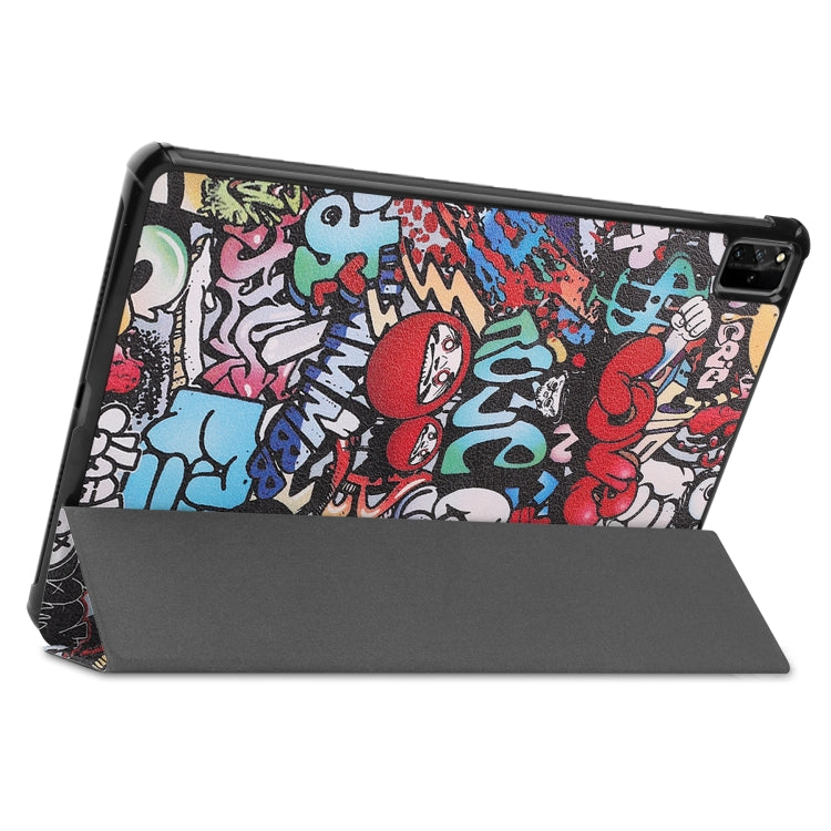 For Huawei MatePad Pro 12.6 2021 Custer Painted PU Leather Case with Sleep / Wake-up Function & 3-Fold Holder
