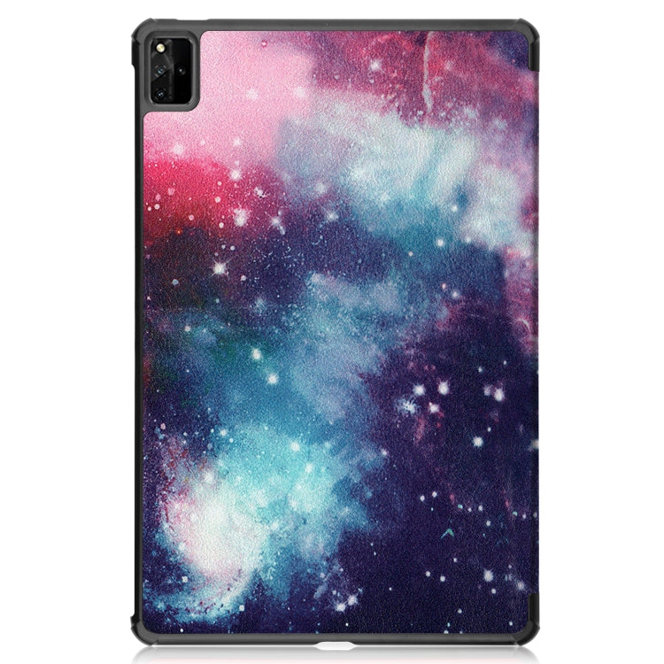 For Huawei MatePad Pro 12.6 2021 Custer Painted PU Leather Case with Sleep / Wake-up Function & 3-Fold Holder