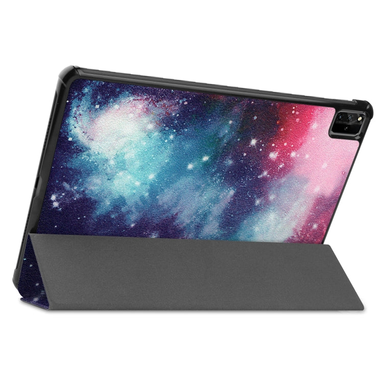For Huawei MatePad Pro 12.6 2021 Custer Painted PU Leather Case with Sleep / Wake-up Function & 3-Fold Holder