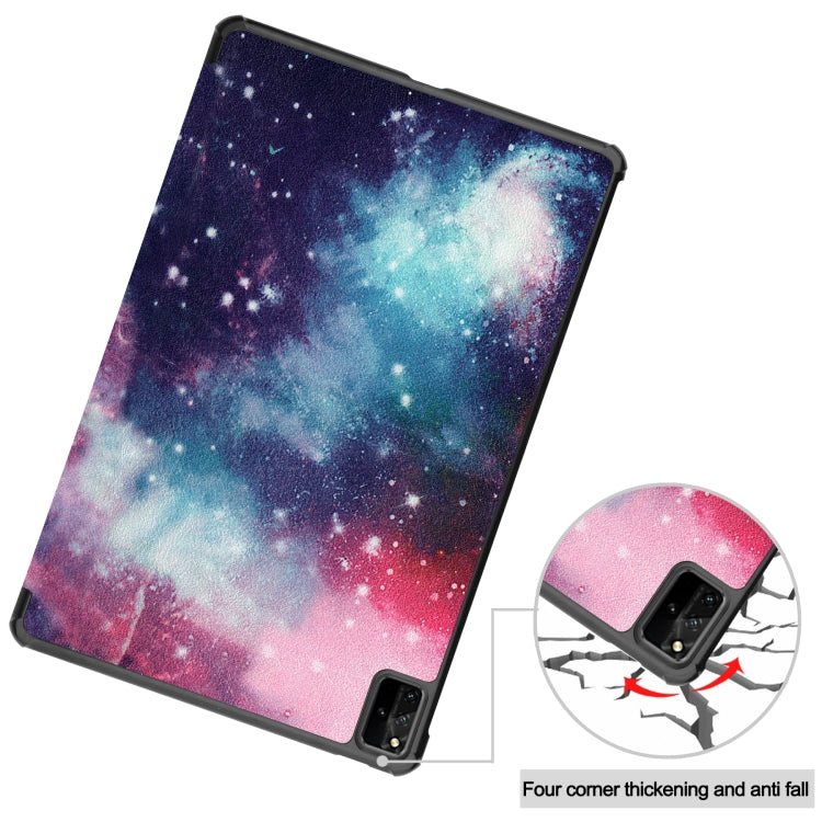 For Huawei MatePad Pro 12.6 2021 Custer Painted PU Leather Case with Sleep / Wake-up Function & 3-Fold Holder