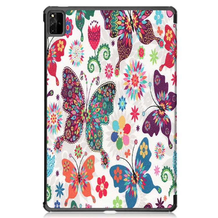 For Huawei MatePad Pro 12.6 2021 Custer Painted PU Leather Case with Sleep / Wake-up Function & 3-Fold Holder